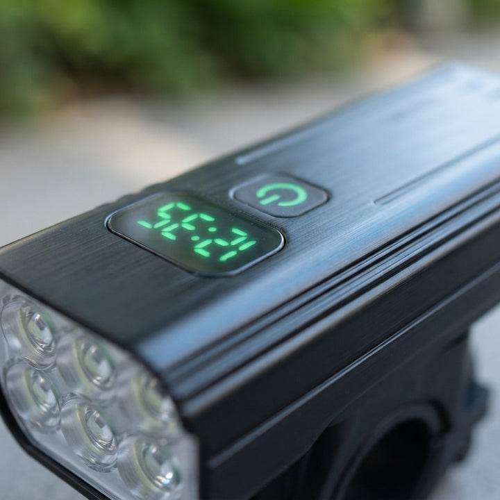 LED-Fahrradlicht, 5000 Lumen, USB-C-Akku mit Zeitanzeige -    Zorenza