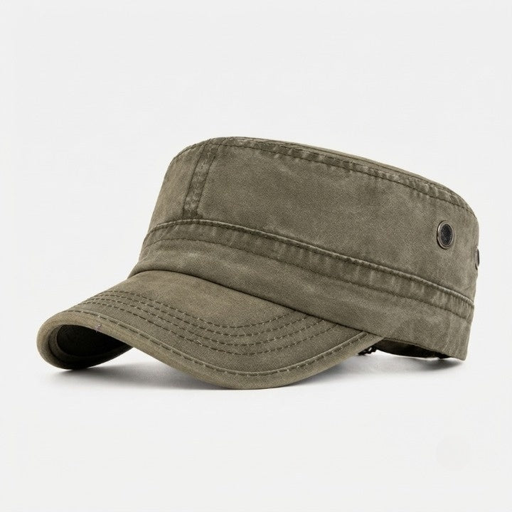 Militär Cap Flat Top aus Baumwolle – Verstellbare Passform, 5 Farben -    Zorenza