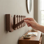Wandgarderobe Massivholz, Klaviertasten-Design, 3 Farbtöne, 4/6/8 Haken -    Zorenza