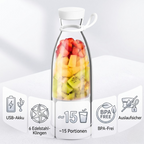 Kabelloser Smoothie-Mixer to go – USB-Akku, 6 Edelstahl-Klingen, BPA-frei -    Zorenza