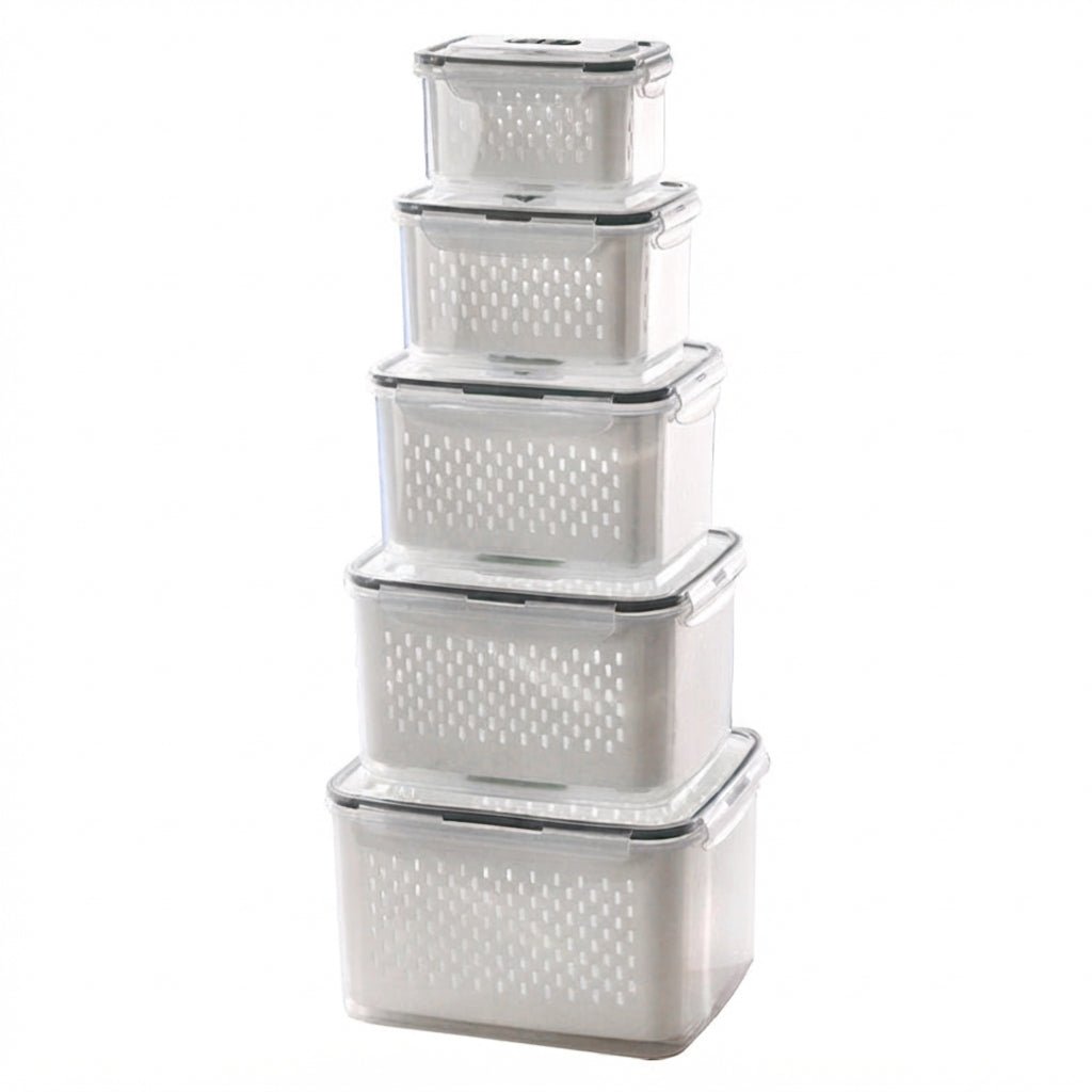 Frischhaltebox 2-in-1 mit Abtropfsieb Set -    Zorenza