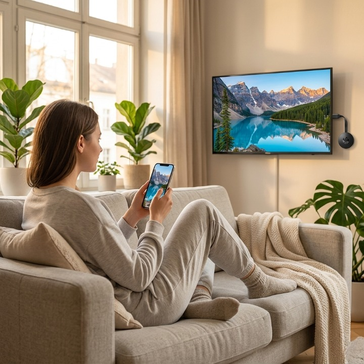 Kabelloser HDMI-Mirror-Adapter 1080p — Handy & Tablet ohne Kabel mit dem TV verbinden -    Zorenza