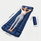 Aufblasbare Campingmatte mit Kopfkissen – 10 cm dick, mit Fußpumpe -    Zorenza