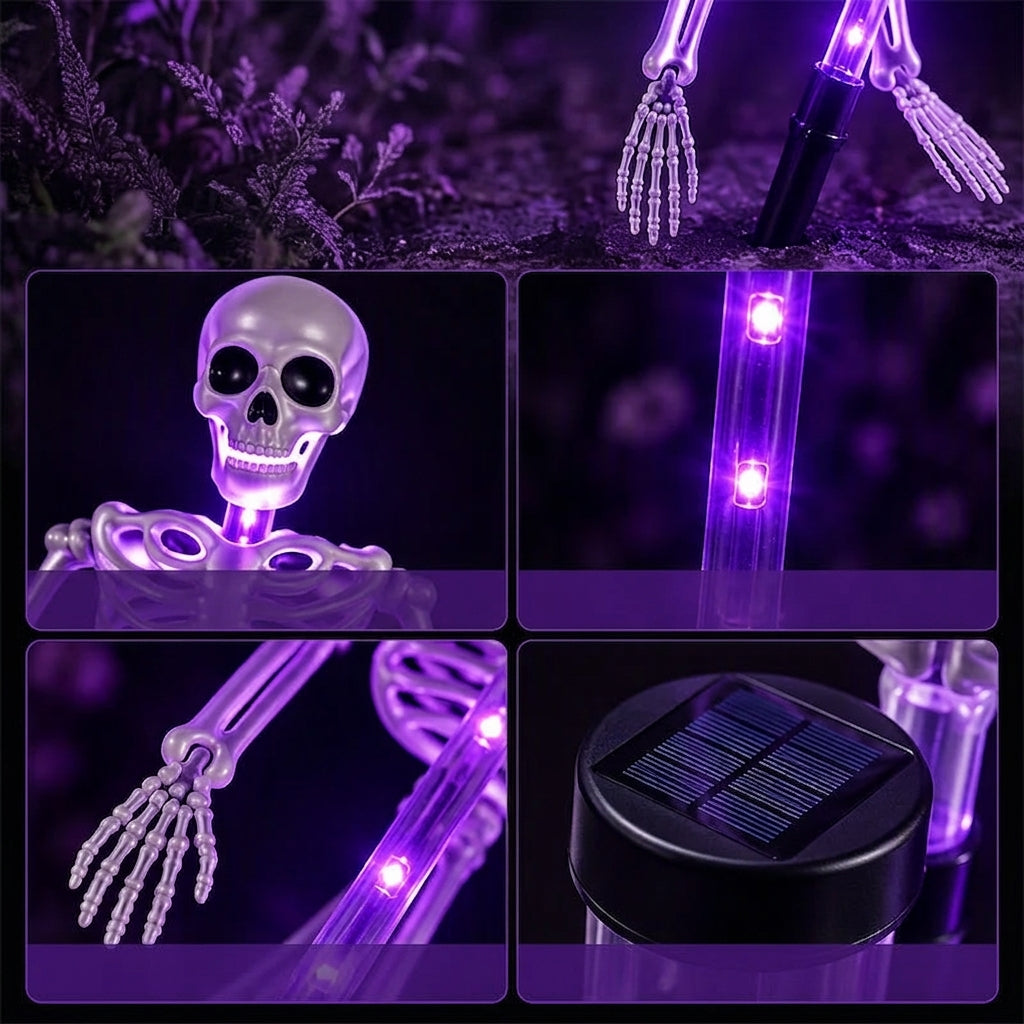 Solar-Skelett-Erdspieß mit LED-Beleuchtung -    Zorenza