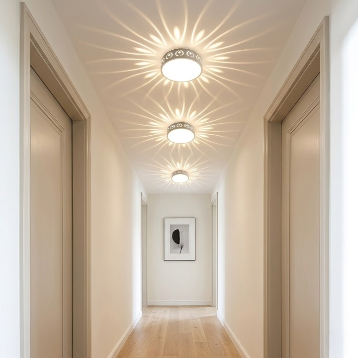LED-Deckenleuchte Ø 28 cm — Warm- & Kaltweiß, Sternenmuster für Flur & Eingang -    Zorenza