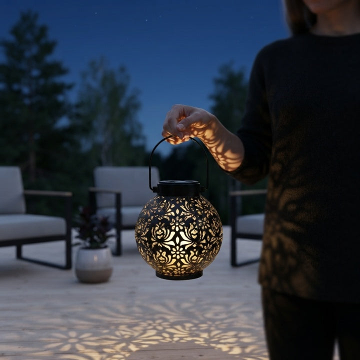 Solar-Gartenlampe mit Ornament-Design – Warmweißes LED-Licht -    Zorenza