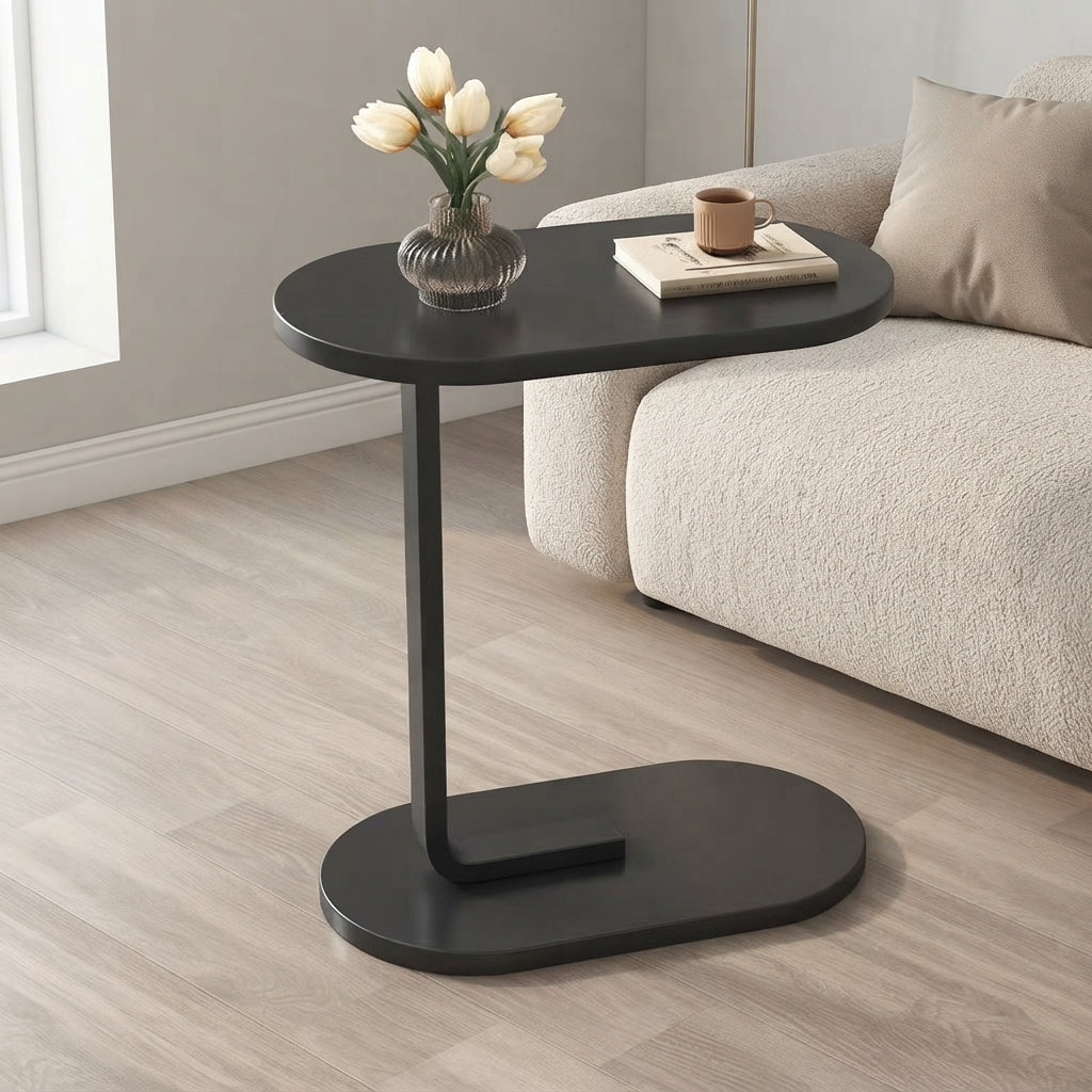 C-Tisch mit Holzplatte und Metallgestell -    Zorenza