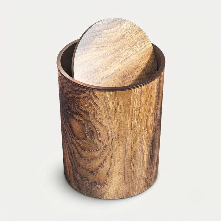 Mülleimer mit Schwingdeckel – Holzoptik für jeden Raum -    Zorenza