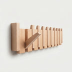 Wandgarderobe Massivholz, Klaviertasten-Design, 3 Farbtöne, 4/6/8 Haken -    Zorenza