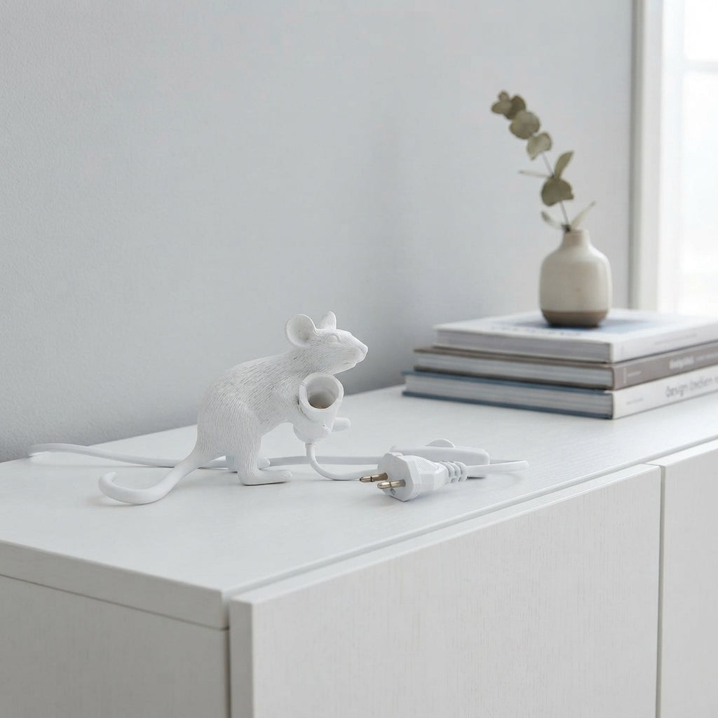Maus-Tischlampe mit Glühbirne aus Kunstharz -    Zorenza