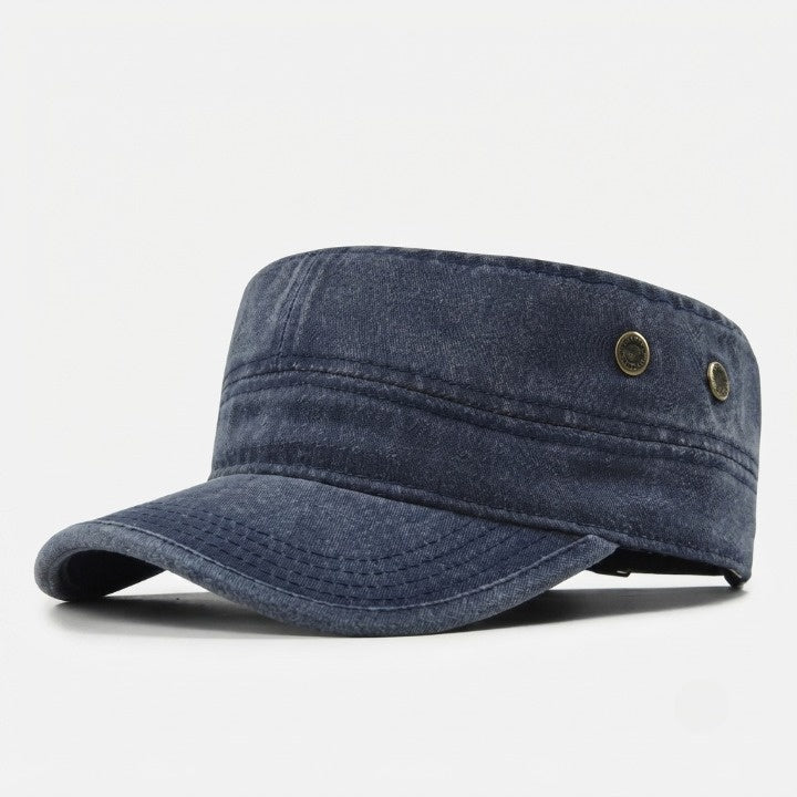 Militär Cap Flat Top aus Baumwolle – Verstellbare Passform, 5 Farben -    Zorenza