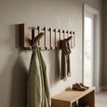 Wandgarderobe Massivholz, Klaviertasten-Design, 3 Farbtöne, 4/6/8 Haken -    Zorenza