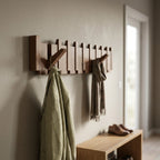 Wandgarderobe Massivholz, Klaviertasten-Design, 3 Farbtöne, 4/6/8 Haken -    Zorenza