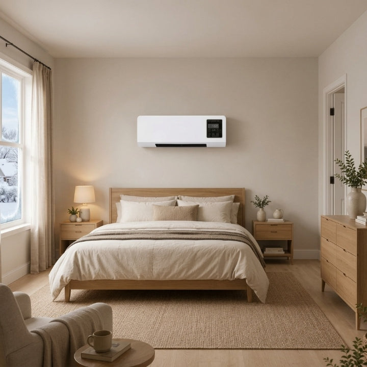 Wandheizung mit Digitalanzeige und Umluftfunktion – 1800 W, Weiß -    Zorenza