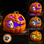 Halloween Kürbis Deko mit Totenschädel aus Harz -    Zorenza