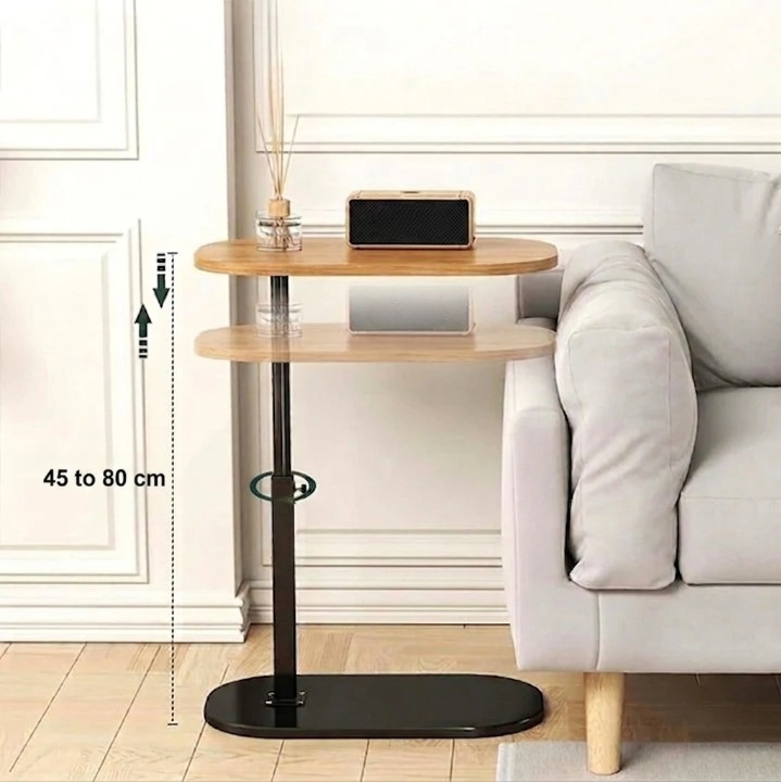 Höhenverstellbarer Beistelltisch 45–80 cm – Für Sofa, Sessel & Bett -    Zorenza