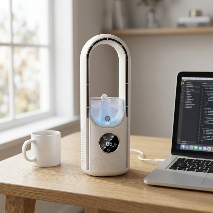 Luftkühler USB Turmventilator mit Wassertank und Display -    Zorenza