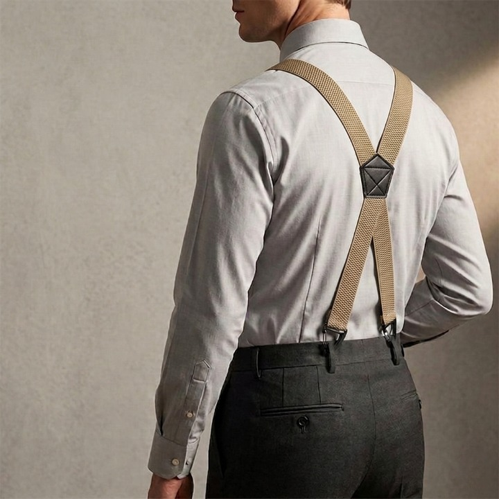 Hosenträger Herren mit Hakenclips – X-Back und Y-Form verstellbar -    Zorenza