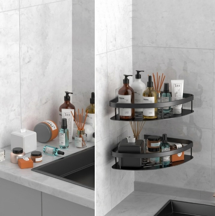 Eckregal Aluminium ohne Bohren für Dusche und Bad -    Zorenza