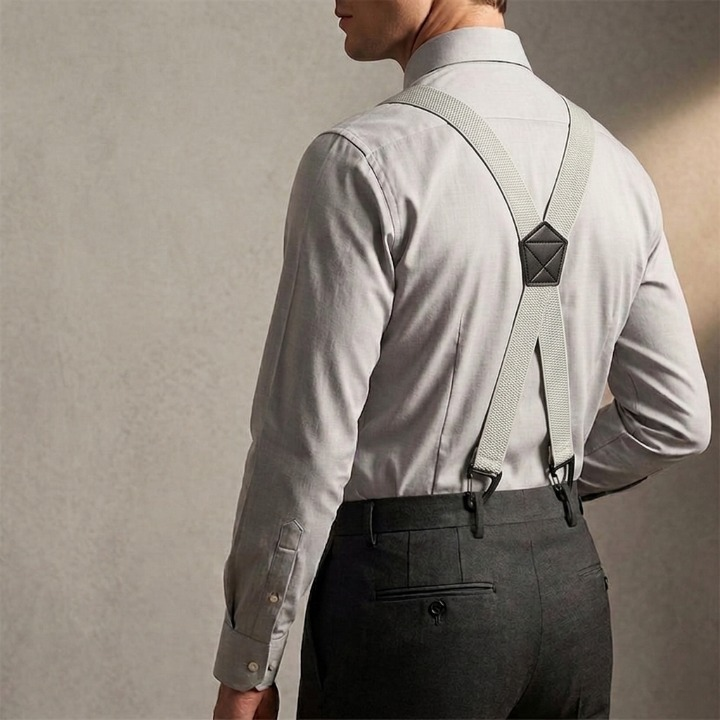 Hosenträger Herren mit Hakenclips – X-Back und Y-Form verstellbar -    Zorenza