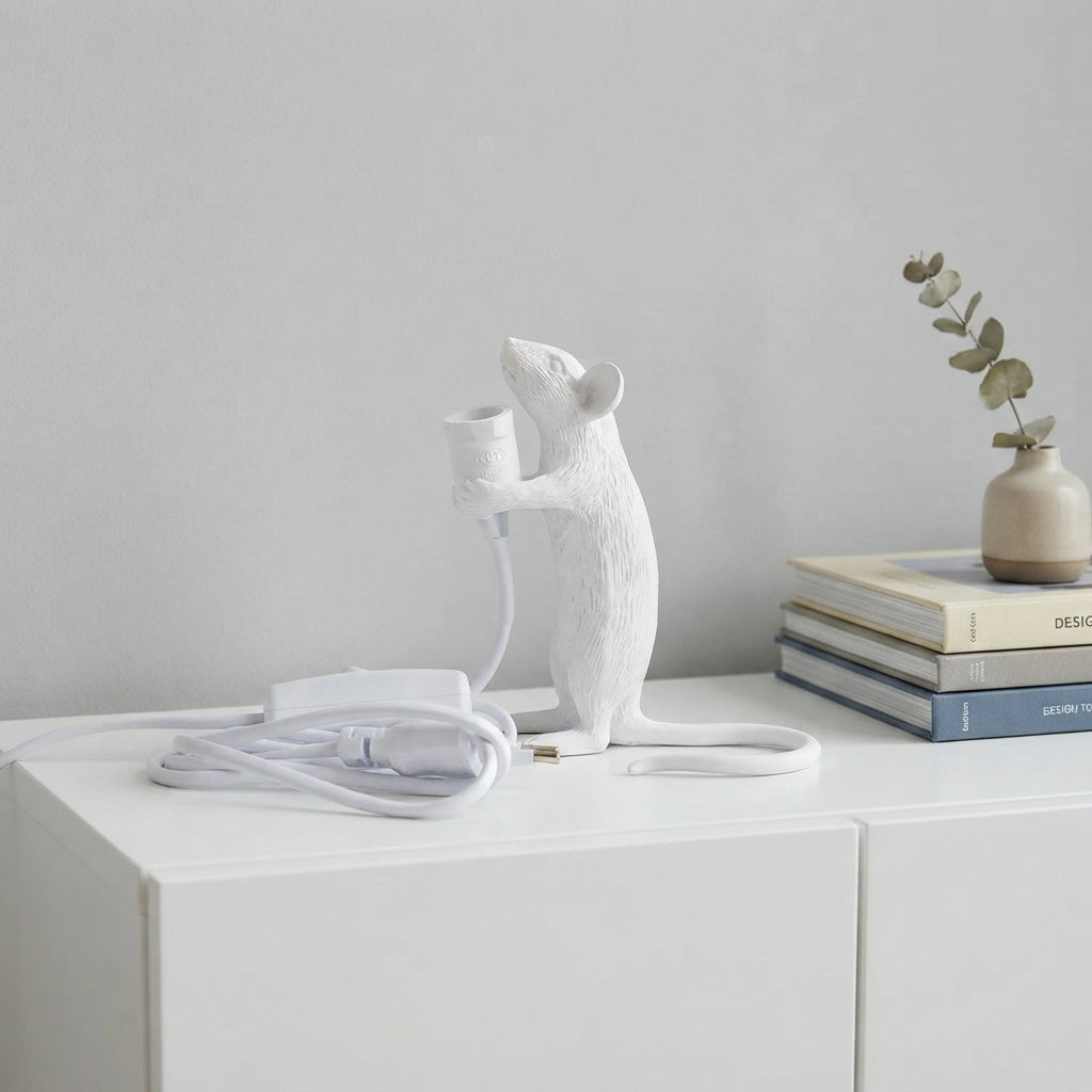 Maus-Tischlampe mit Glühbirne aus Kunstharz -    Zorenza
