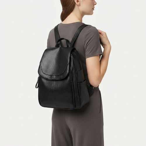 Anti-Diebstahl-Rucksack für Damen – Geprägtes PU-Leder mit verstecktem Reißverschluss -    Zorenza