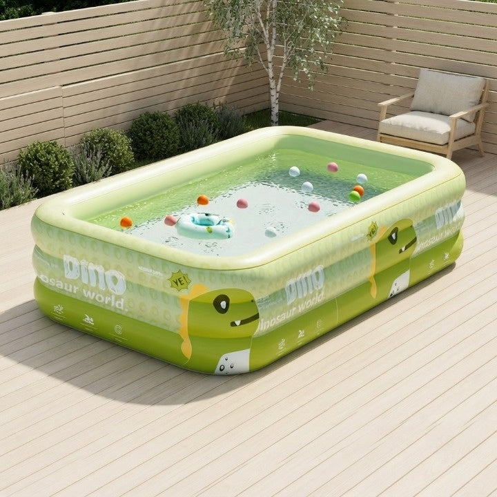 Kinderpool mit Dino-Sprüher & Sonnendach — Aufblasbar, 170 oder 210 cm -    Zorenza