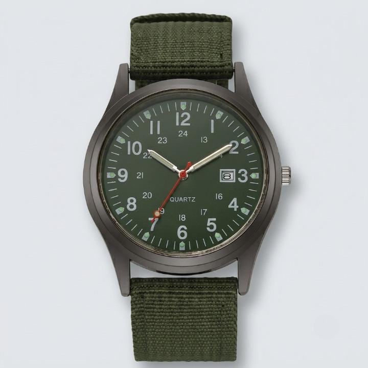 Militäruhr Quarz mit Canvasarmband und Leuchtzeigern -    Zorenza