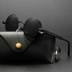 Sonnenbrille Steampunk Retro rund polarisiert UV400 Metallrahmen -    Zorenza