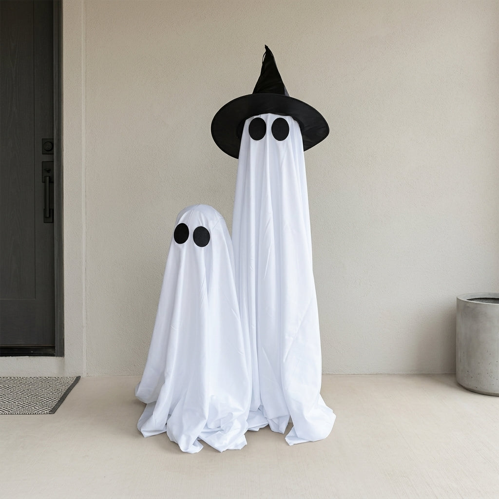 Leuchtender Geist mit Hexenhut – Halloween-Dekoration -    Zorenza