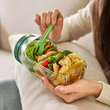 Glas-Salatbehälter mit Deckel – Frisch bleiben, kein matschiger Salat