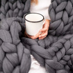 Grob gestrickte Wohndecke extra groß Zorenza