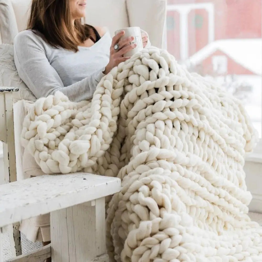 Grob gestrickte Wohndecke extra groß Zorenza