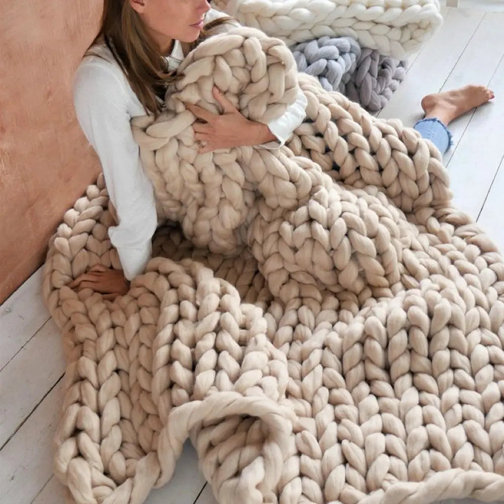 Grob gestrickte Wohndecke extra groß Zorenza