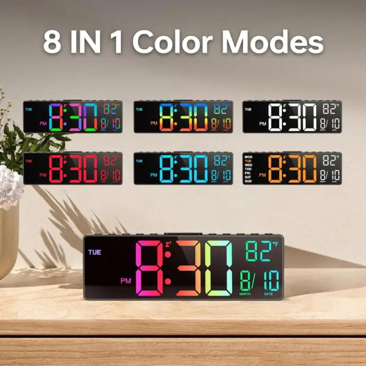 Große RGB Digitale Wanduhr Zorenza