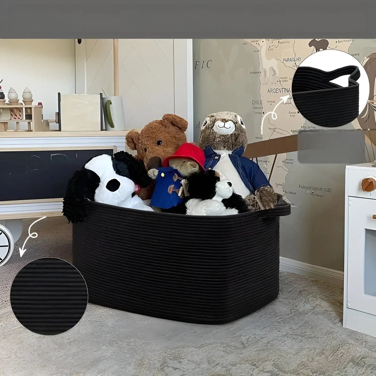 Großer Baumwollseil-Aufbewahrungskorb mit Griffen Zorenza