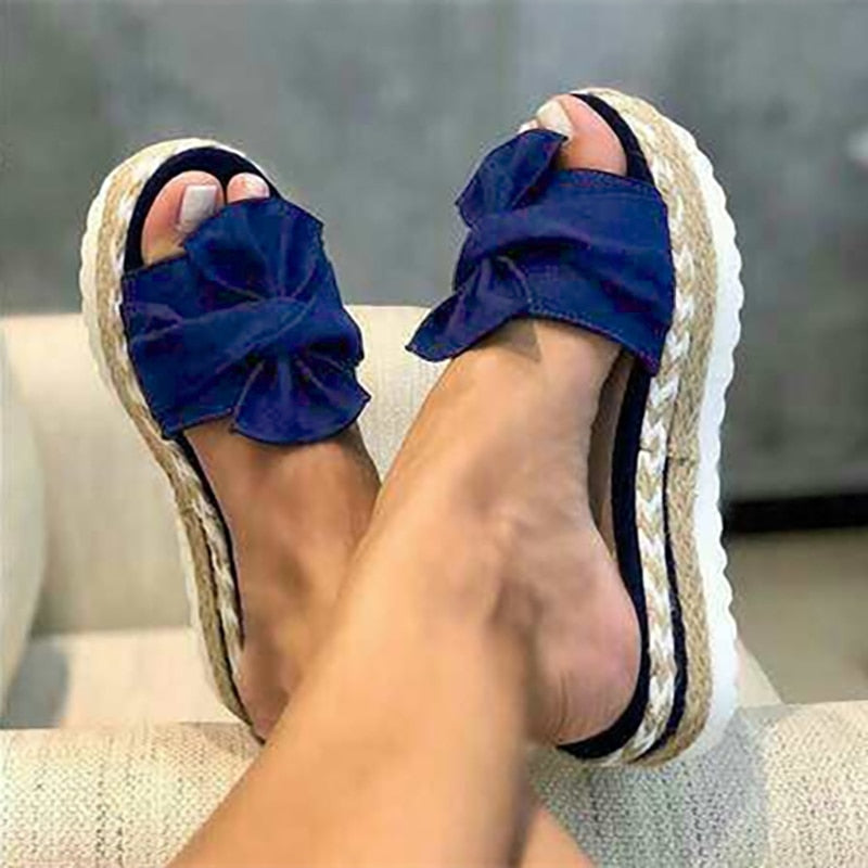Damen Sandalen mit Schleife und Keilabsatz -    Zorenza