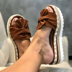 Damen Sandalen mit Schleife und Keilabsatz -    Zorenza