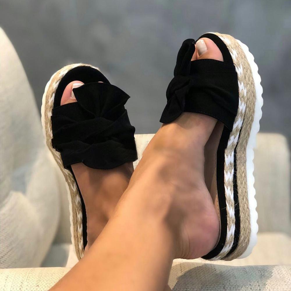 Damen Sandalen mit Schleife und Keilabsatz -    Zorenza