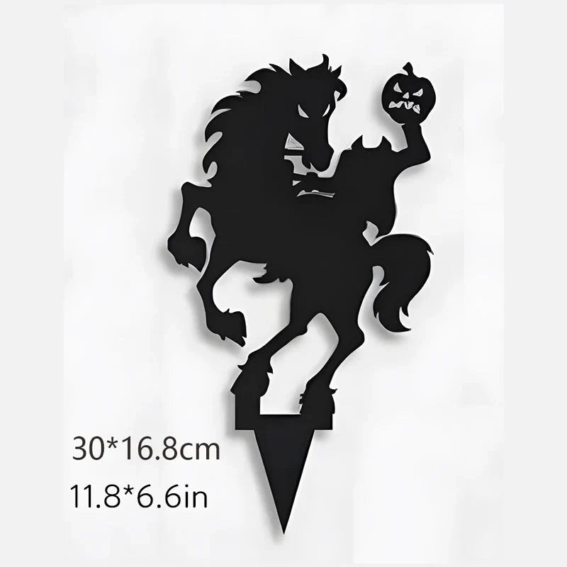 Halloween Gartenstecker Metall – Schattenfigur lebensgroß -    Zorenza