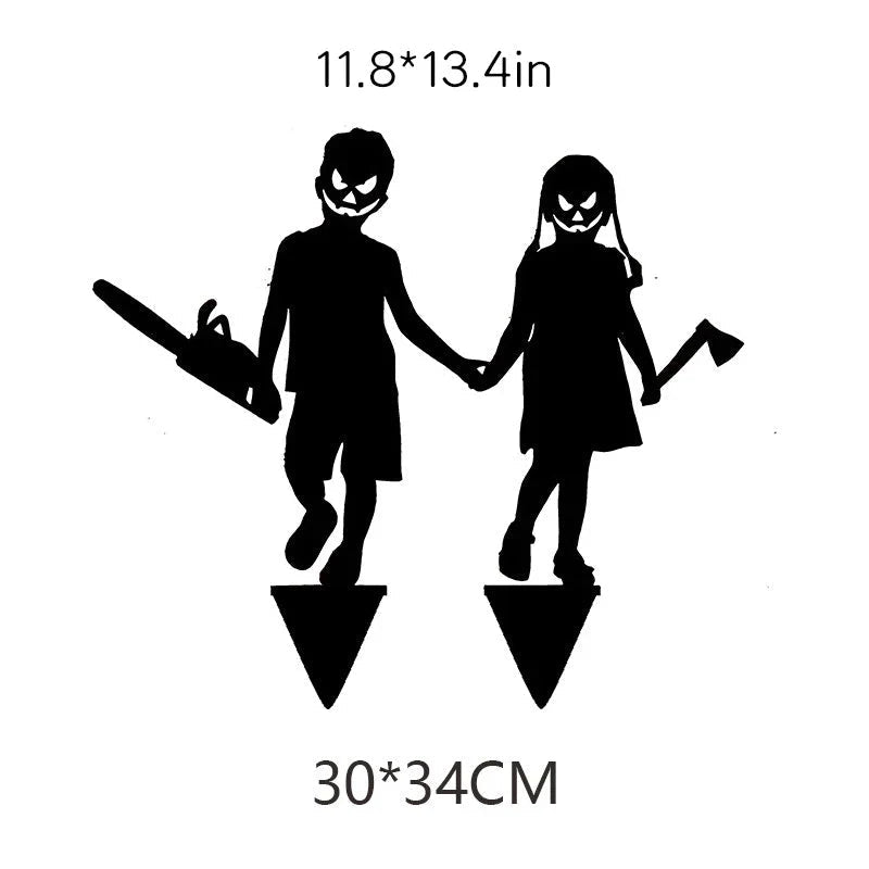 Halloween Gartenstecker Metall – Schattenfigur lebensgroß -    Zorenza