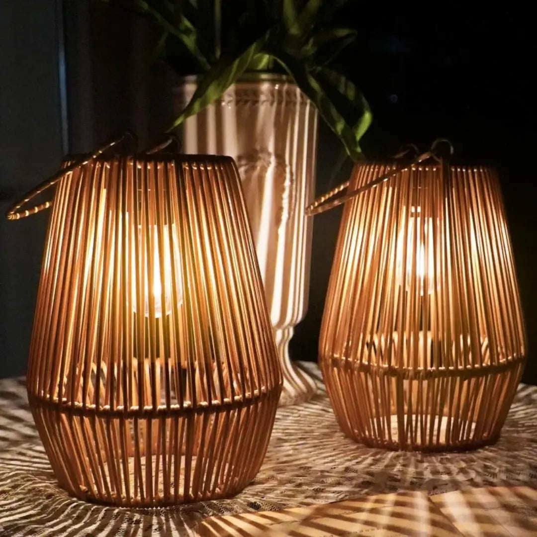 Handgewebte Solar-Gartenlaterne – Wasserdichtes Rattan-LED-Licht Zorenza
