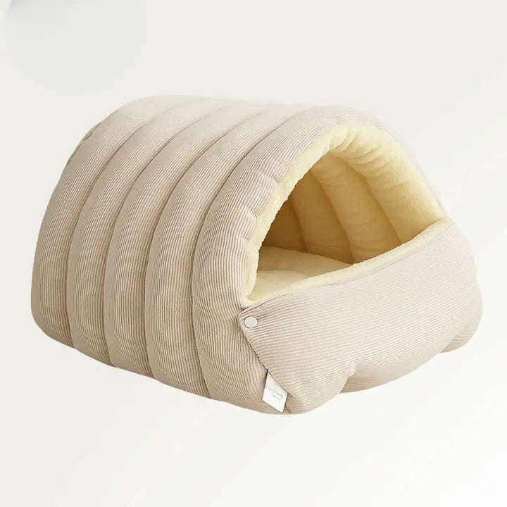 Haustierhöhle mit Plüschfutter – Warmes Kuschelbett für Katzen & Hunde Zorenza