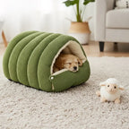 Haustierhöhle mit Plüschfutter – Warmes Kuschelbett für Katzen & Hunde Zorenza