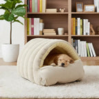 Haustierhöhle mit Plüschfutter – Warmes Kuschelbett für Katzen & Hunde Zorenza