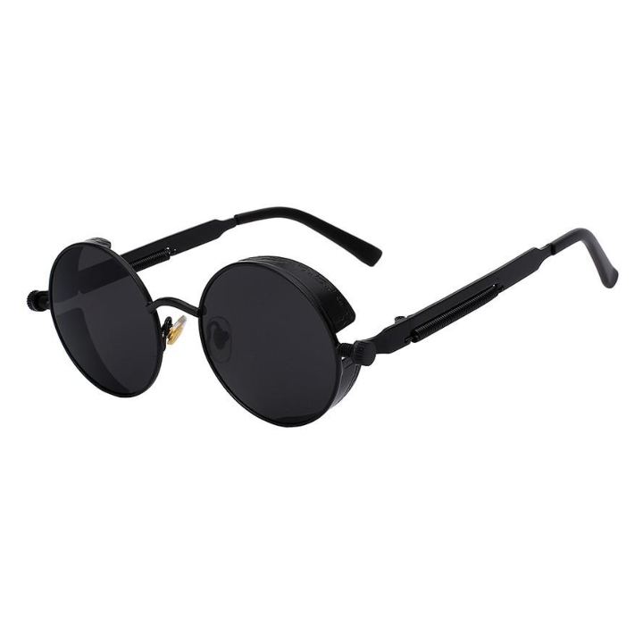 Runde Steampunk-Sonnenbrille mit Seitenschutz -    Zorenza
