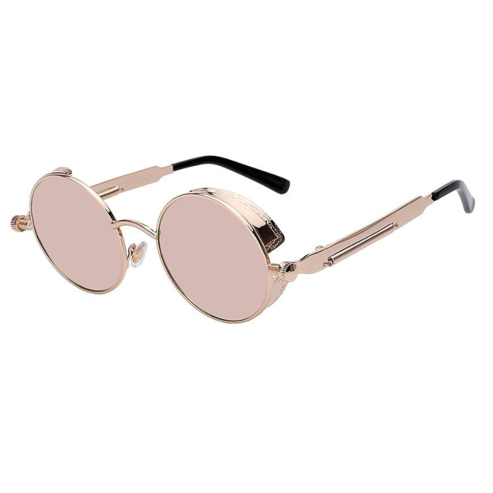 Runde Steampunk-Sonnenbrille mit Seitenschutz -    Zorenza
