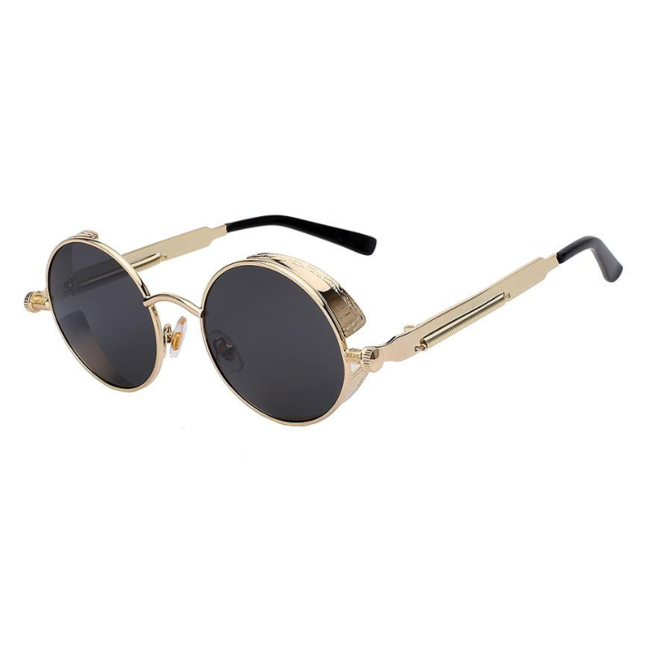 Runde Steampunk-Sonnenbrille mit Seitenschutz -    Zorenza