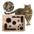 Holz-Katzen-Puzzlebox – Beschäftigung mit Leckerlies & natürlicher Krallenpflege Zorenza