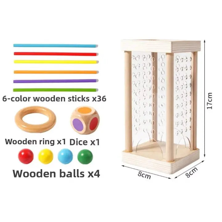 Holz-Kugelturm-Spiel – Konzentration & Feinmotorik Zorenza